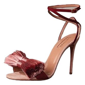 Aquazzura Aquazurra Heeled Lotus Blossom Sandals Size 36.5