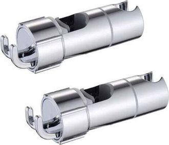 OEM Soporte De Ducha Cromado Ajustable Con 2 Ganchos Para Barras De Ducha De 18 A 25 Mm, Soporte De Ducha De Abs Para Montaje En Pared