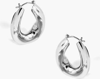 Yoj Falin Midi Chubby Hoop Earrings in Silver at Nordstrom