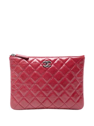 Chanel 2014 Small Crinkled Patent O Case clutch bag - women - Patent Leather - One Size - Red