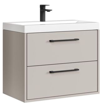 Badplaats Set mobili da bagno Florence 01 60 cm - Cashmere - Mobile lavabo sospeso con chiusura ammortizzata