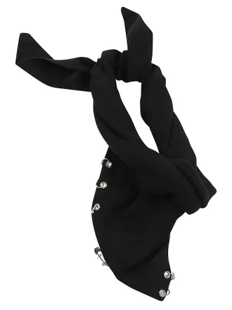 Pinko Wool Scarf with Eyelet and Safety Pin Embellishments