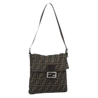 Fendi Pre-owned Zucca Canvas Shoulder Bag - Dames - Pre-owned - Bruin - Maat: ONE Size Leer