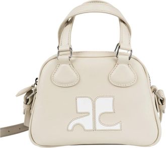Courr&egrave;ges Mini Borsa Bowling in Pelle - - Bags - Donna - Beige - ONE SIZE