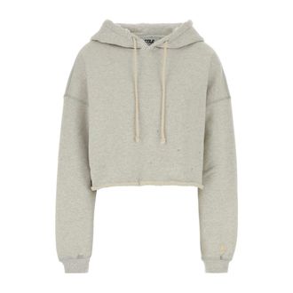 Golden Goose Hoodies, female, Gray, Size: XS Cotton Sweatshirt