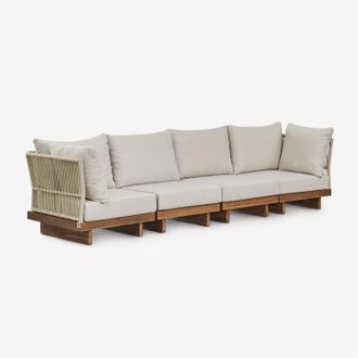 Sklum Sklum - Sof&aacute; Modular De 4 Piezas Con 2 Sillones Esquineros En Madera De Acacia Dailin