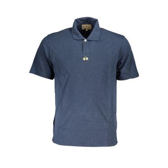 La Martina La Martina Blauw Katoenen Heren Poloshirt