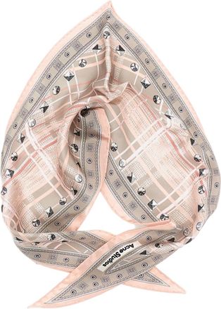 Acne Studios Multicolor Silky Plaid Geometric Border Scarf