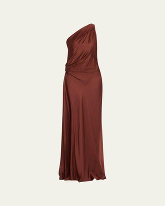 A.L.C. Aster Draped Asymmetric Satin Gown