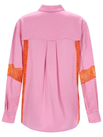 Msgm Lace Insert Shirt - Pink