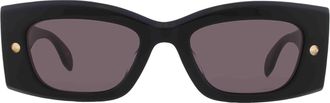 Alexander McQueen Grey Rectangular Unisex Sunglasses AM0426S 001 51