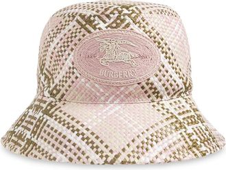 Burberry Check Bucket Hat - Heren - Hoeden - Roze - L - Accessoires