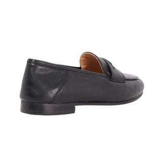 Dune London Pennyloafers met lage hak van Grieks leer voor dames (Zwart)