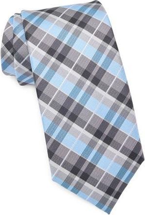 Tommy Hilfiger Moura Plaid Tie in Black/Blue Multi at Nordstrom Rack