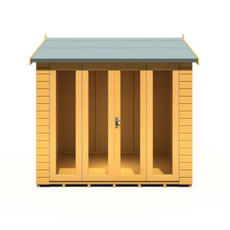 Shires Blenhiem 8 x 8 Feet Summerhouse - L259.4 x W253.4 x H246.2 cm in Light Brown