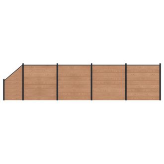 vidaXL Panel De Valla 5 Pcs Wpc Y Aluminio Marr&oacute;n Vidaxl