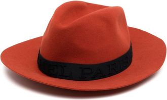 Maison Michel Henrietta ribbon-trim hat - women - Wool - S - Orange