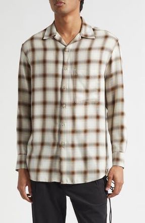 Song for the Mute Oversize Plaid Button-Up Shirt in White at Nordstrom Rack, Size 36 Us / 46 Eu