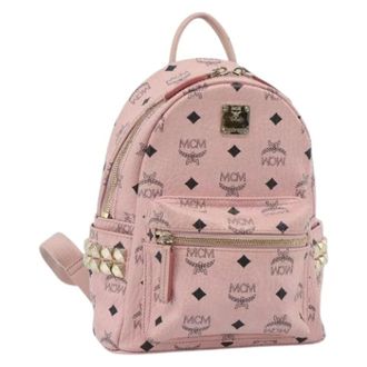MCM Pre-owned Backpacks, female, Pink, Size: ONE SIZE Pre-owned PVC Leather Backpack