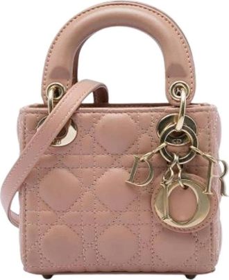 Dior Pre-owned Micro Lady - Dames - Pre-owned - Beige - Maat: ONE Size Leer