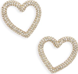 BaubleBar Bold and Bonded Heart Stud Earrings in Clear at Nordstrom Rack