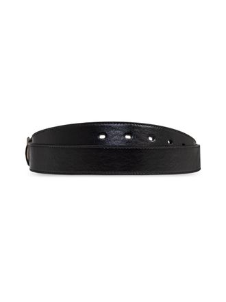 Fendi Mens Ff Monogram Buckle Leather Belt Black Accessories >