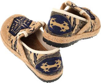 Frcolor Ethnic Linen Embroidered Flat Shoes for Women Breathable Casual Cloth Slip Soft Non-Slip Sole Lightweight Handmade Summer Footwear for Daily Wear Dark