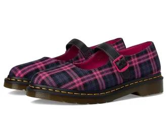 Dr. Martens Elphie Mary Jane Womens Shoes Black/Pink Tartan : UK 9 (US Womens 11) M, Polyester