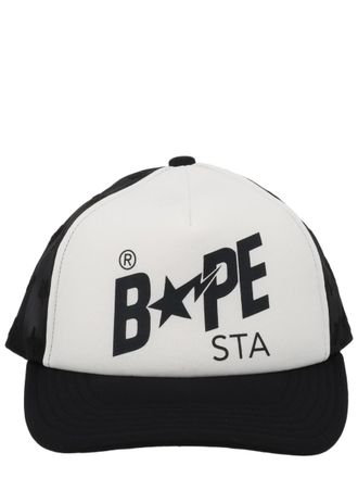 A Bathing Ape White Mesh Back Star Hat