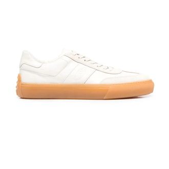 Tod's Schoenen, Heren, Wit, 44 EU, Leer, Witte Veterschoenen met Lage Top