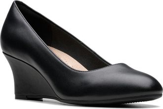 Clarks Collection Olivette Pearl Leather Wedge Pump