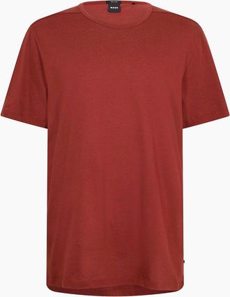 HUGO BOSS Mens Tiburt Crew Neck Short Sleeve T-Shirt - Red - Size: 36