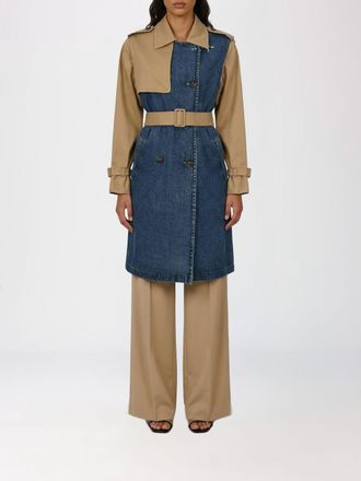 Fay Double-Breasted Cotton and Denim Trench Coat