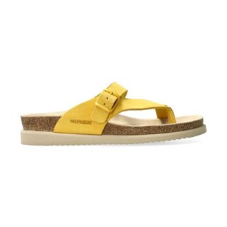 Mephisto Flat Sandalen - Dames - Slippers - Geel - 42 EU - Su&egrave;de - Schoenen