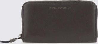 Brunello Cucinelli Continental Calfskin Leather Zip-Around Wallet
