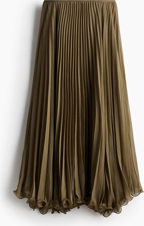 H&M Zarter Faltenjupe - Green