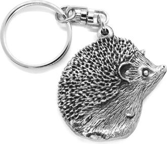 Generic Large Hedgehog Keyring with a Grey Burlap Pouch