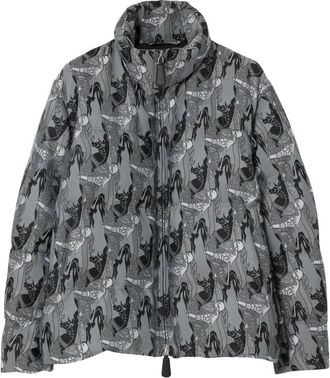 Burberry Light Jackets, male, Gray, M, Abstract Print Padded Jacket