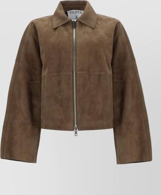 Filippa K coach collared oversized suede jacket long sleeves