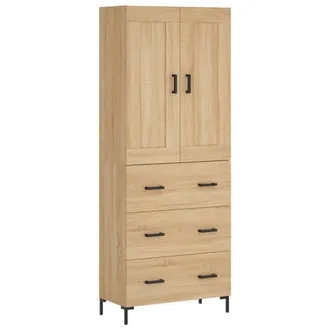 vidaXL Vidaxl - Aparador Alto Madera Contrachapada Color Roble 69,5x34x180 Cm