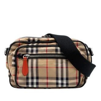Burberry Pre-owned Cross Body Bags, female, Beige, Size: ONE SIZE Pre-owned Vintage Nylon Crossbody Bag