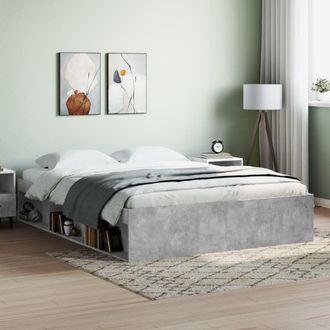 Berkfield Home Bed Frame Concrete Grey 140x200 cm