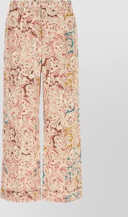 Valentino Garavani printed hemp wide-leg trousers