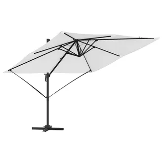 Berkfield Home Cantilever Roma Parasol Sand 286x285x265 cm Aluminium in Beige | Size: 286 x 285 x 265 cm