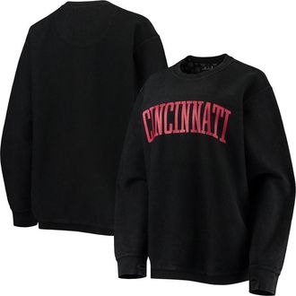 Pressbox Womens Pressbox Black Cincinnati Bearcats Comfy Cord Vintage Wash Basic Arch Pullover Sweatshirt at Nordstrom, Size Xx-Large