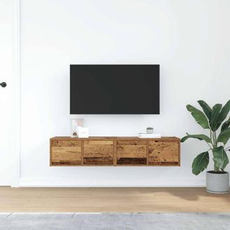 Berkfield Home TV Cabinets 2 pcs Old Wood 60x31x25.5 cm Engineered Wood in Brown
