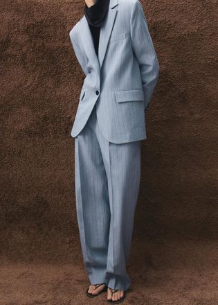 Mango Blazer completo gessato blu - Donna - XXS - MANGO