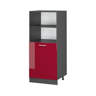 Vicco Armario Para Horno Empotrado R-line, Rojo Burdeos Alto Brillo, 60 Cm