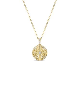 Sabrina Designs 14K 0.36 Ct. Tw. Diamond Clover Necklace
