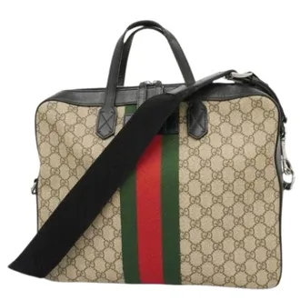 Gucci Pre-owned Handbags, male, Beige, Size: ONE SIZE Pre-owned Briefcase